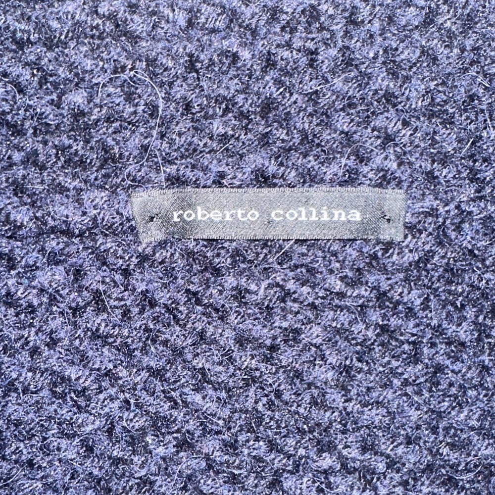 Roberto Collina Alpaca Wool Shawl Collar Navy Cardigan - Picture 2 of 10